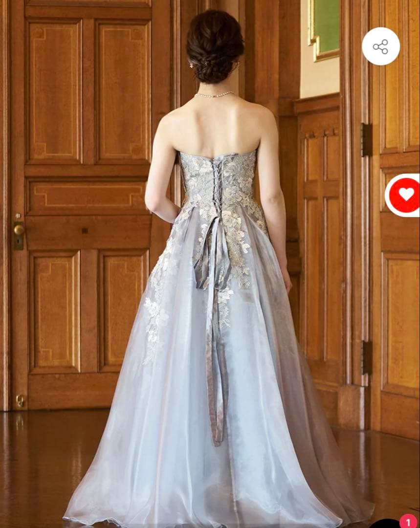 カラードレス　シルバー　グレー　結婚式　TWEED 演奏会ドレス