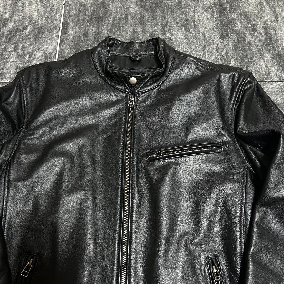 MOTO FIELD レザー　ライダースジャケット　シングル　M ブラック