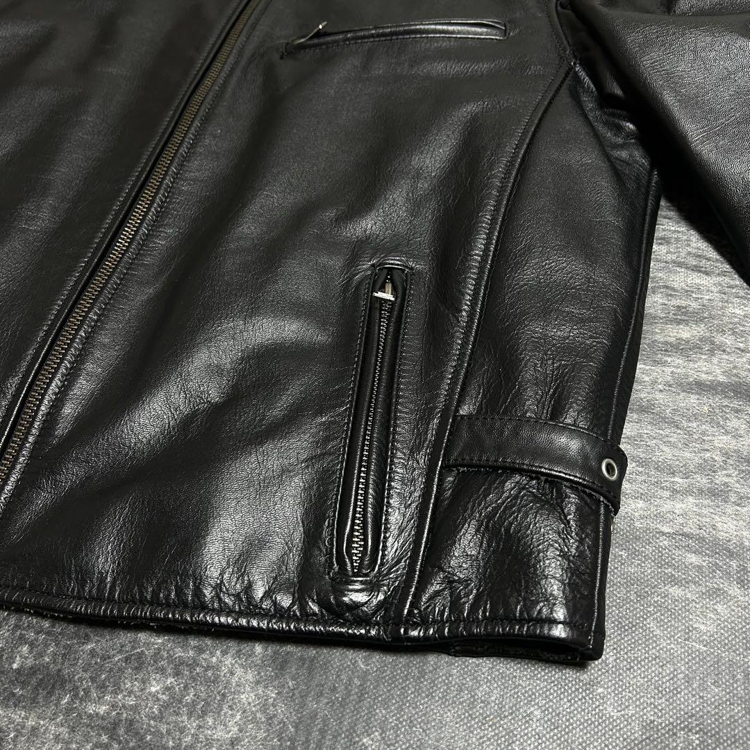 MOTO FIELD レザー　ライダースジャケット　シングル　M ブラック