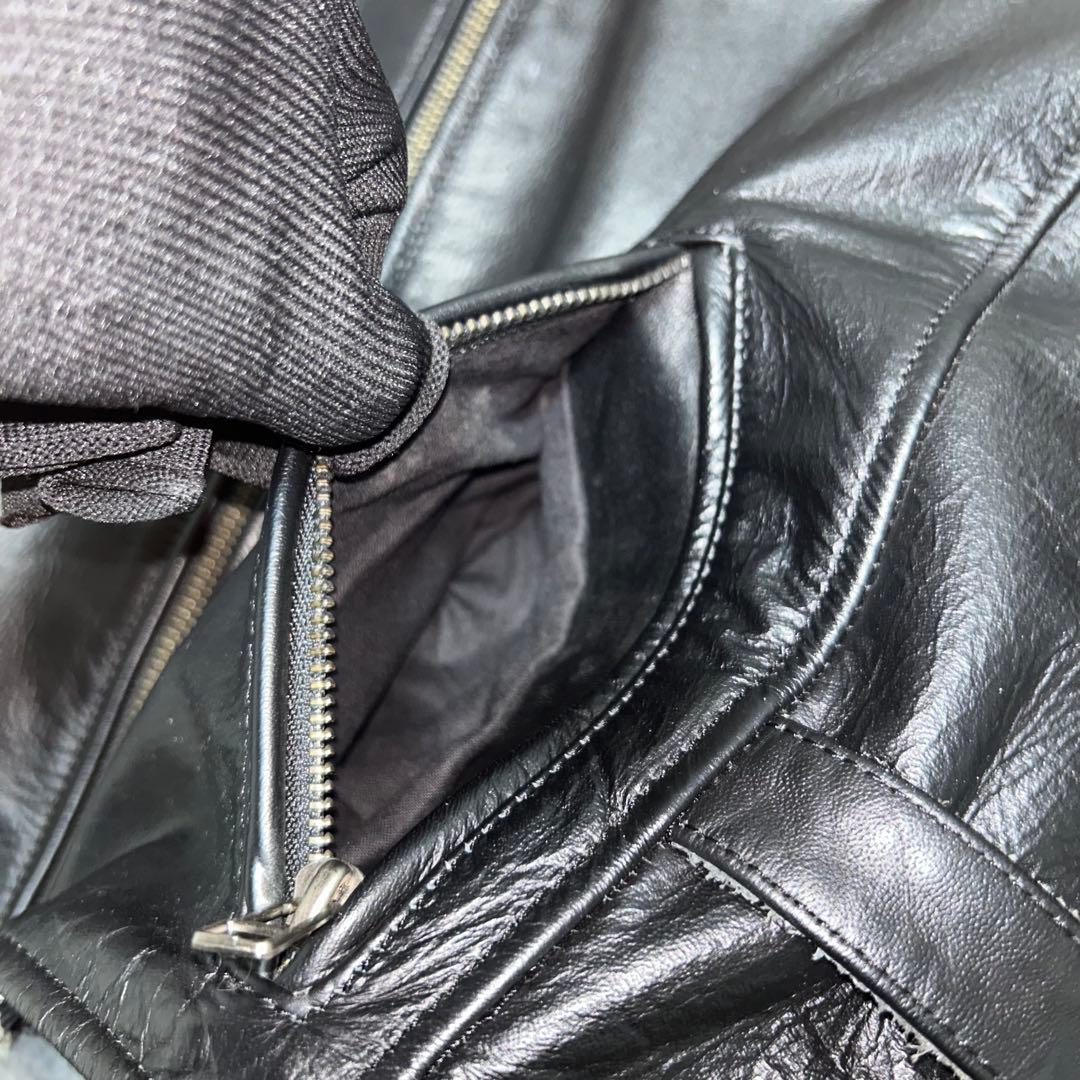 MOTO FIELD レザー　ライダースジャケット　シングル　M ブラック