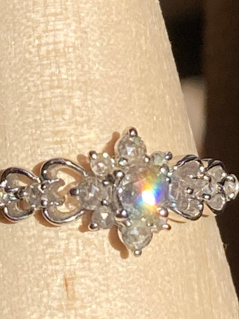 m*l様 ローズカットダイヤモンド透かしリングK18WG 18金ホワイトゴールド