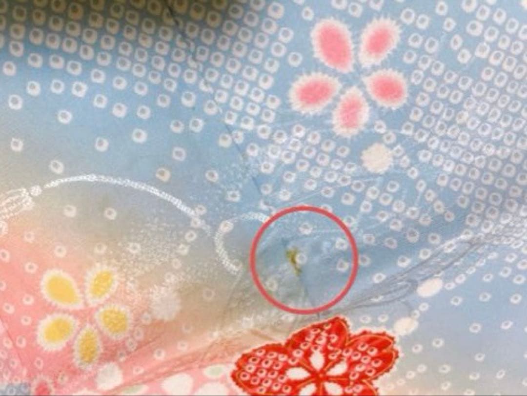 正絹　七五三　7歳　水色　ピンク　女の子　フルセット　一式