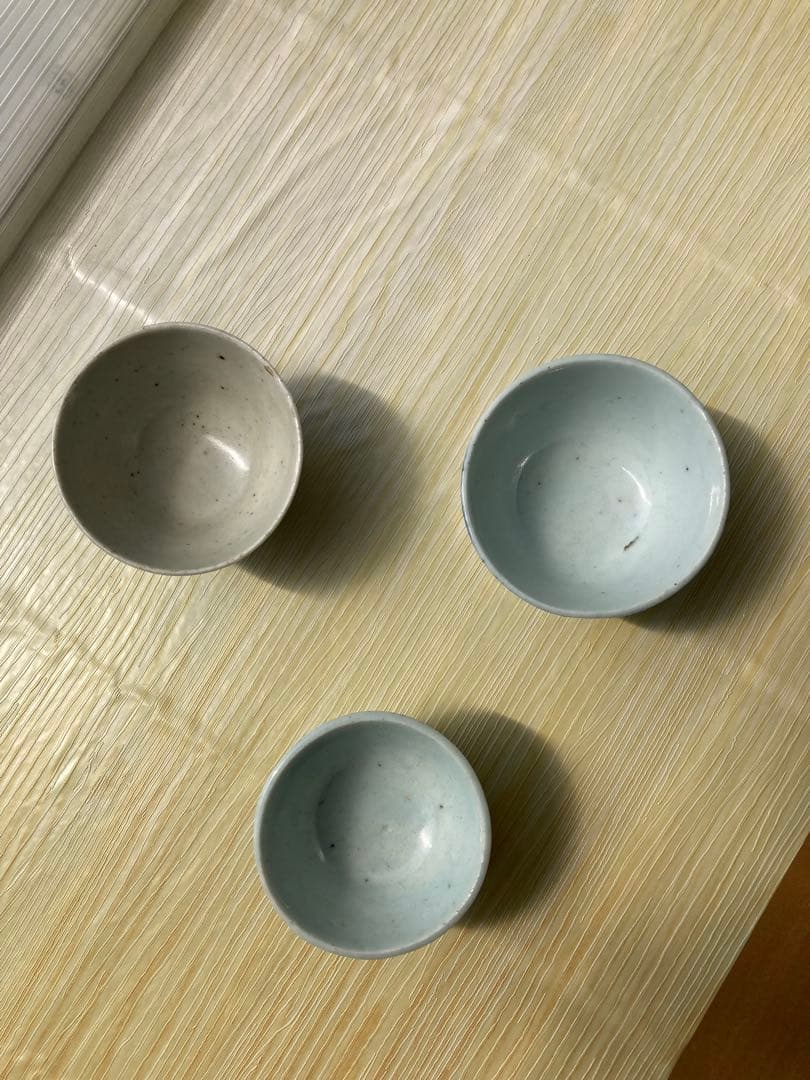 骨董酒器　ぐい呑　清朝　3種