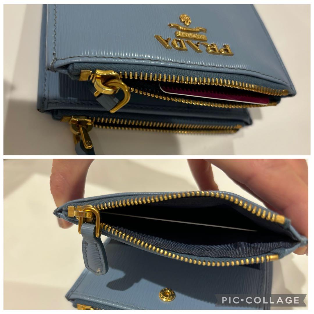 【専用】PRADA 二つ折り財布 ライトブルー