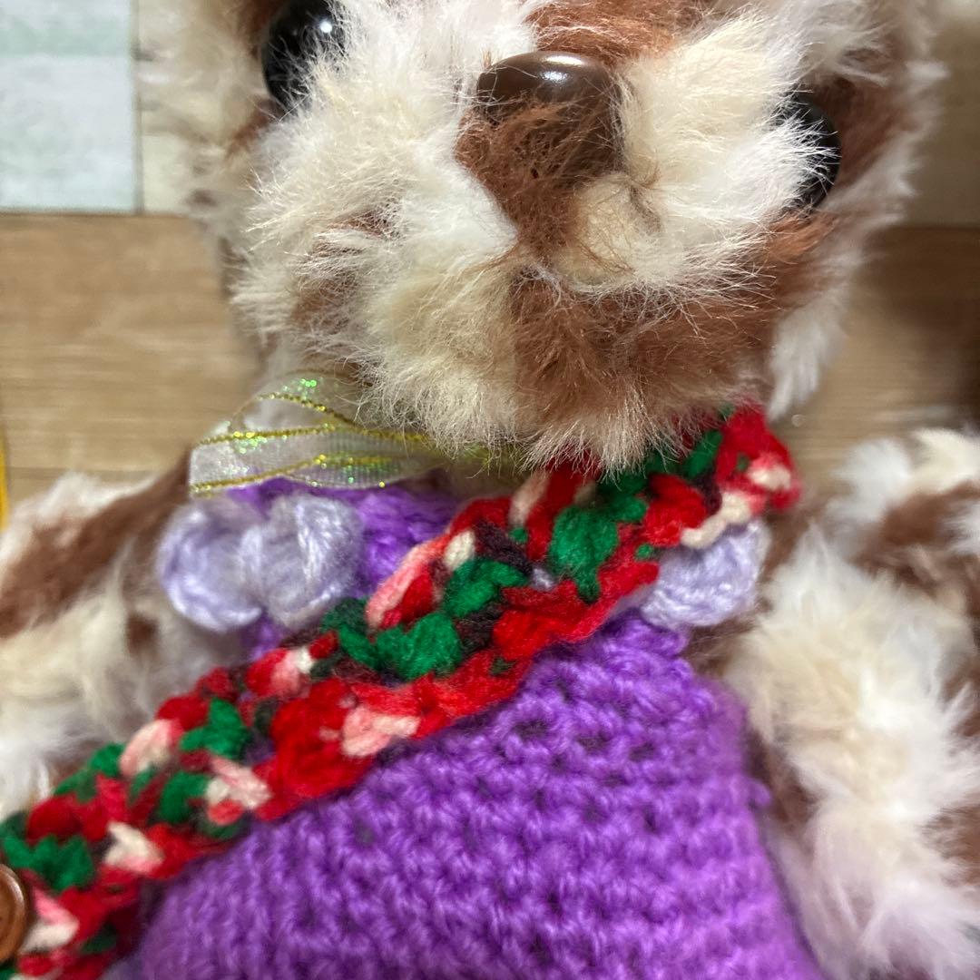 カスタマイズ可能❣️ファーヤーンのウサギさんあみぐるみ（マーブル）＆クマさん