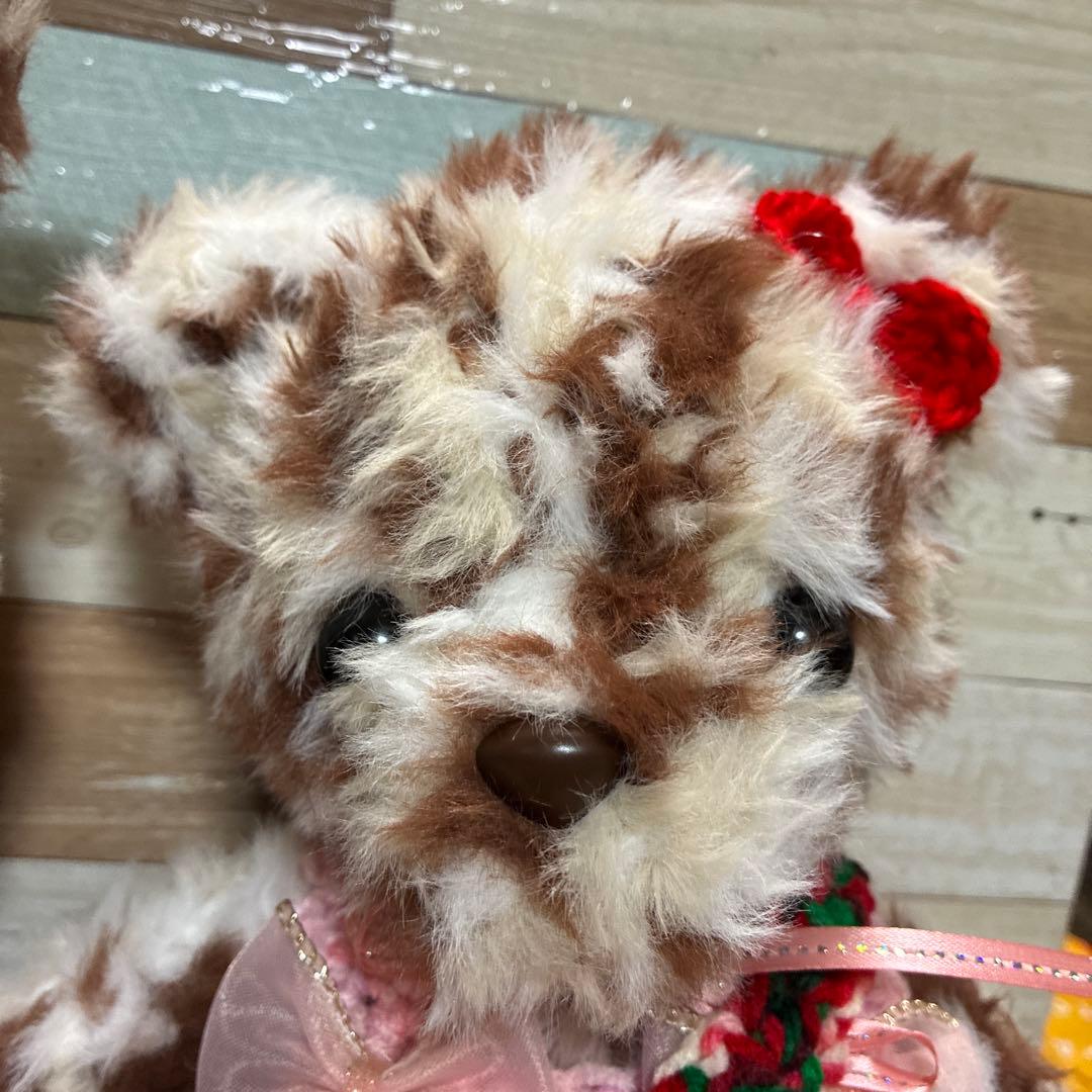 カスタマイズ可能❣️ファーヤーンのウサギさんあみぐるみ（マーブル）＆クマさん