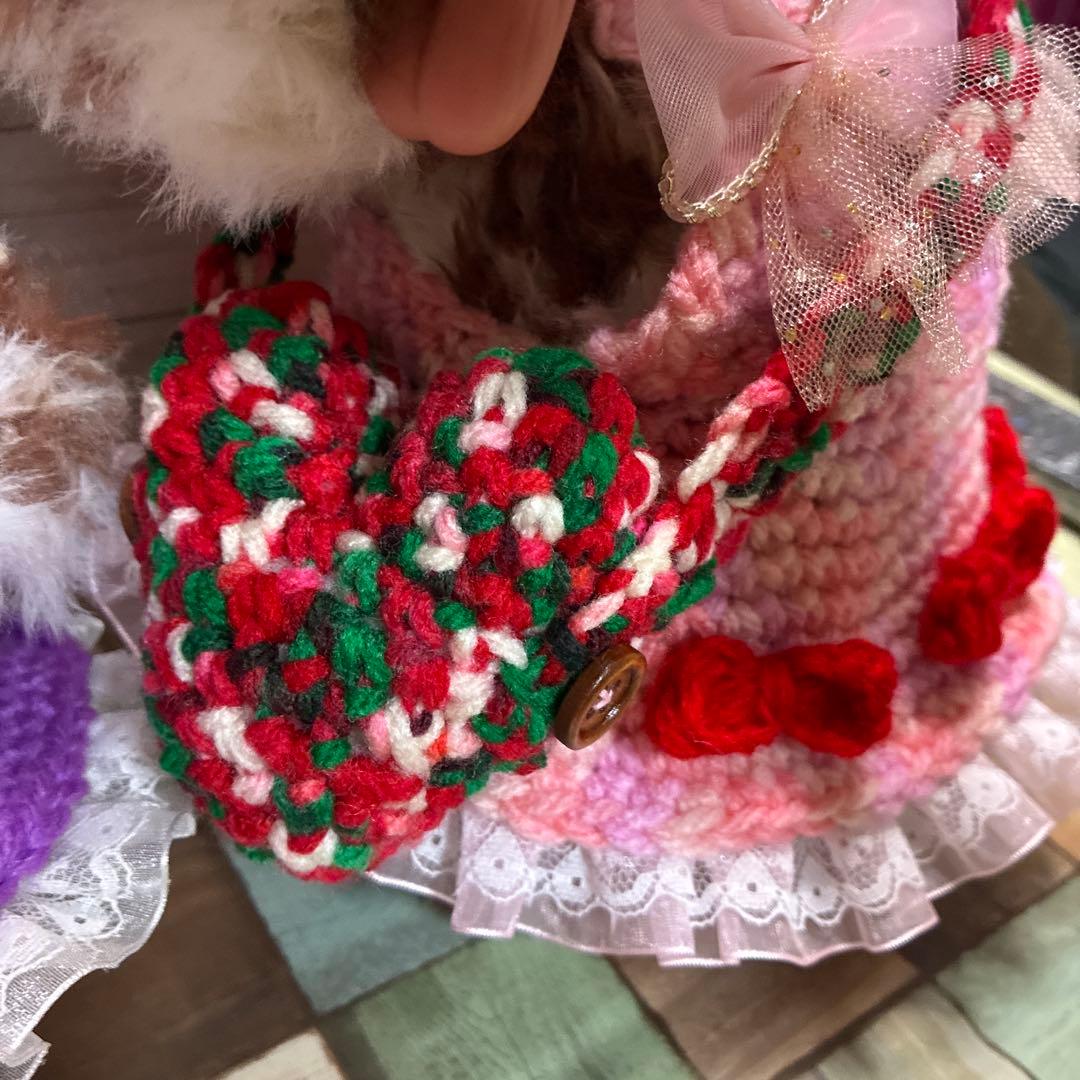 カスタマイズ可能❣️ファーヤーンのウサギさんあみぐるみ（マーブル）＆クマさん