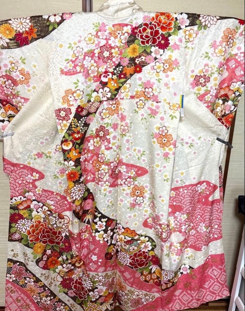 白 橘 花々 振袖 身丈152