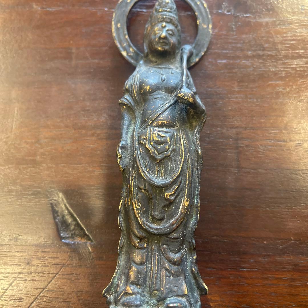 江戸時代　鍍金仏　観音菩薩立像