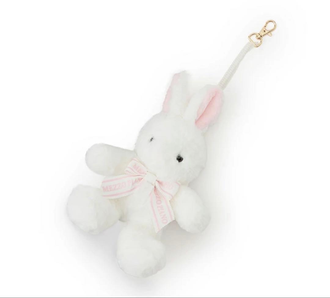 メゾピアノ うさぎぬいぐるみ　パスケースホワイト