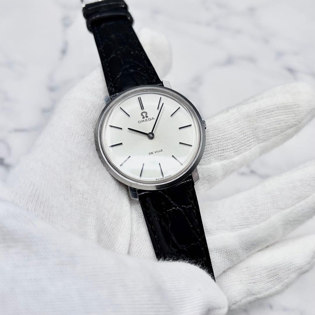 【OH／美品】オメガ デ・ヴィル 手巻き 111.077 二針ドレスウォッチ