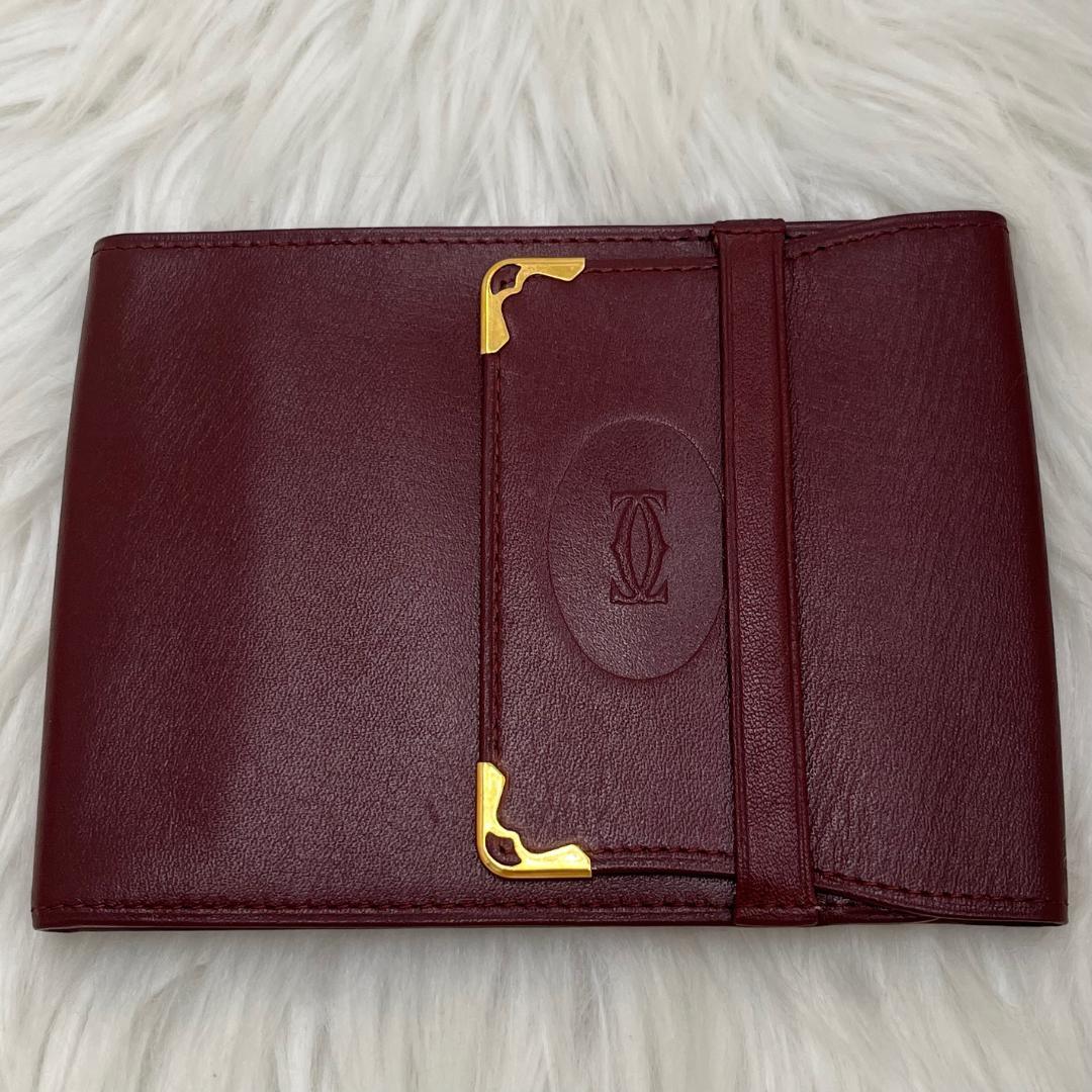 未使用級✨カルティエ　Cartier 三つ折り財布 マストライン　レザー