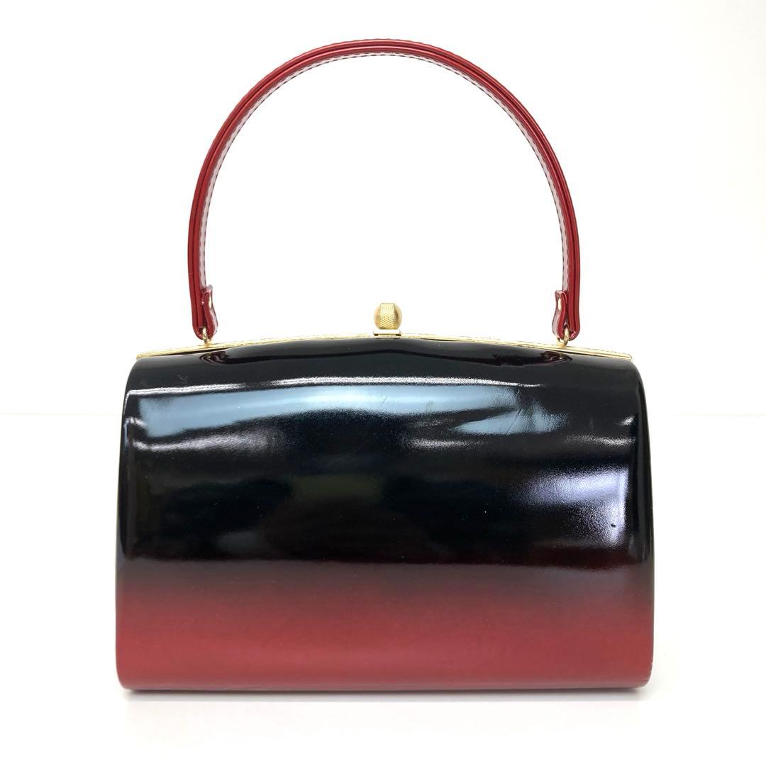 【着物と帯 時流】L25342s◇訳あり振袖用 草履バッグ◇ 黒×赤桜 未使用品