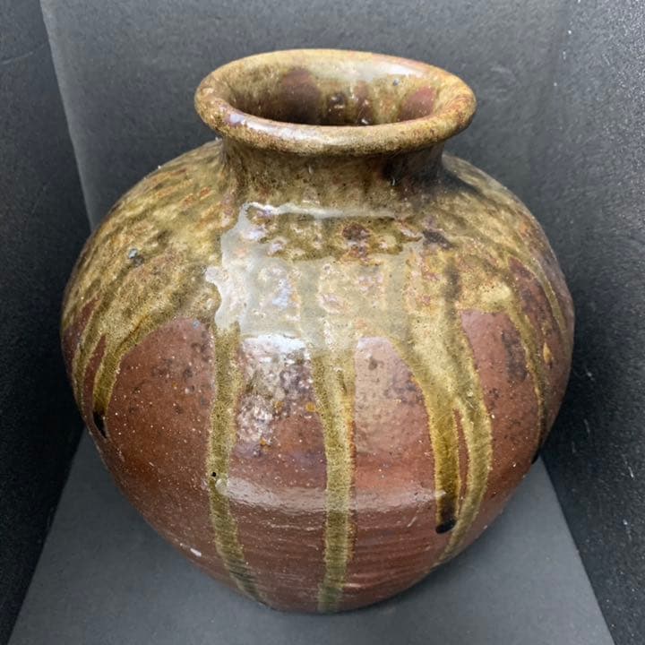 古丹波　丹波　古丹羽　丹羽焼　丹波立杭焼 流釉　花瓶　壷