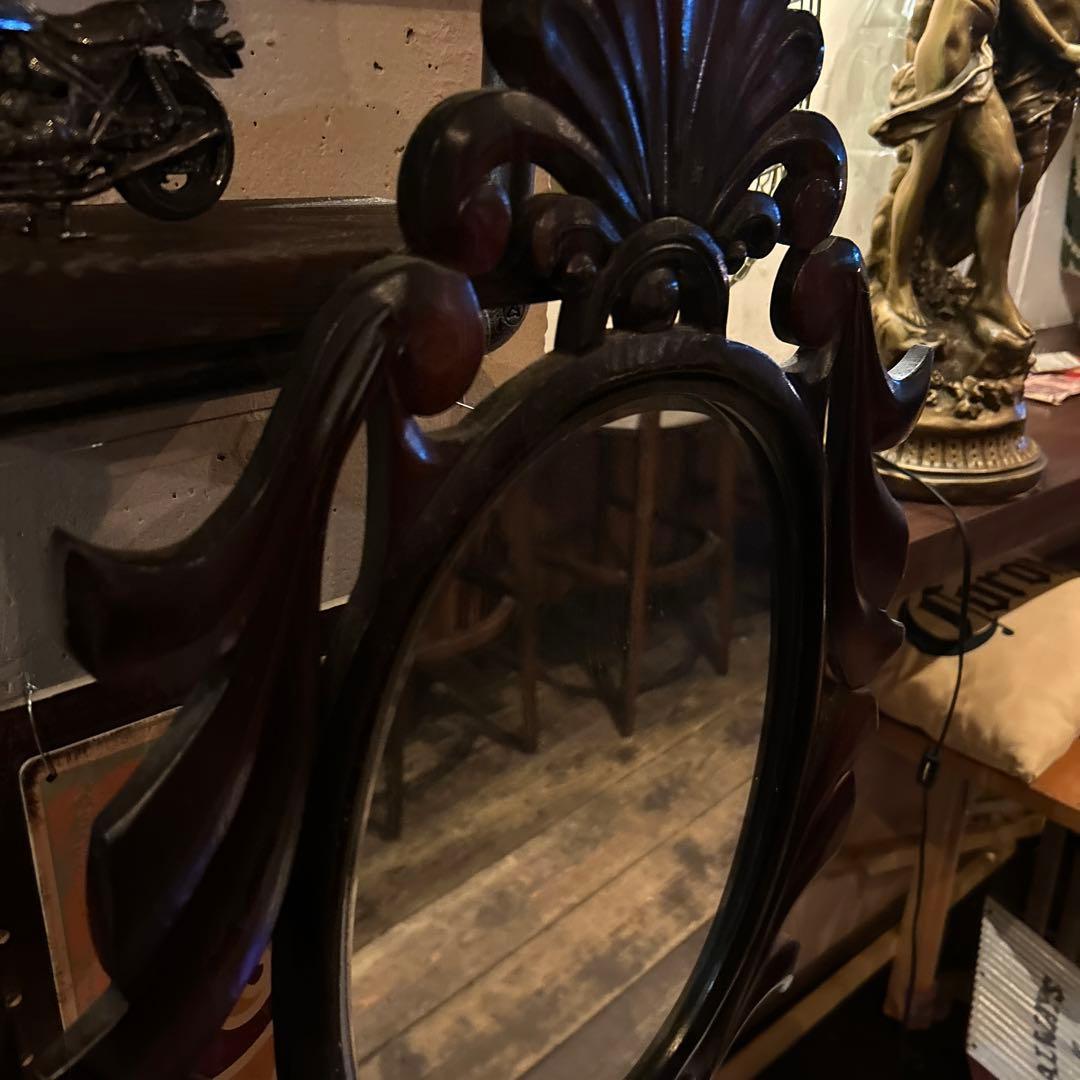 アンティーク　ミラー　鏡　インテリア　ビンテージ　英国製　バー　ガレージ