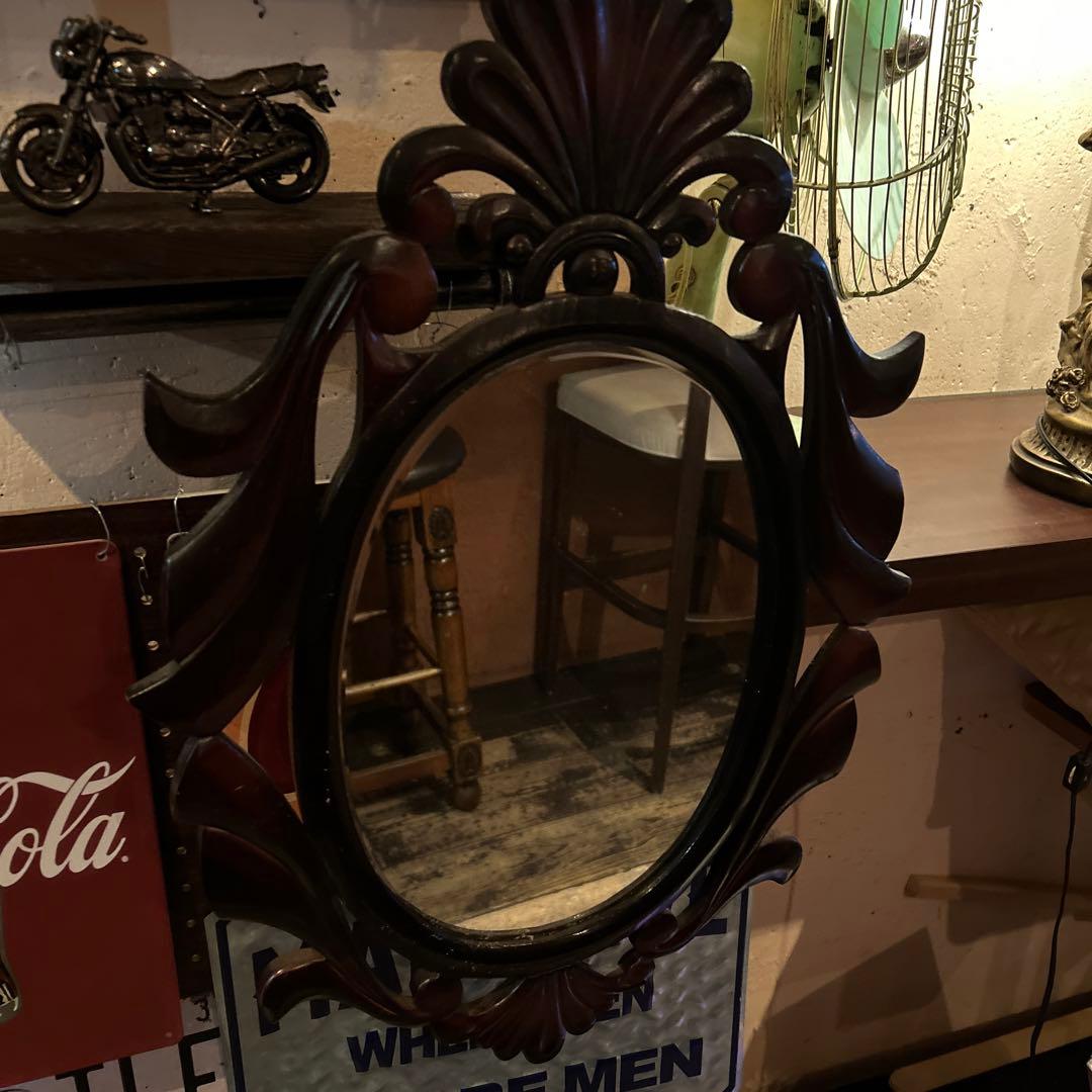 アンティーク　ミラー　鏡　インテリア　ビンテージ　英国製　バー　ガレージ