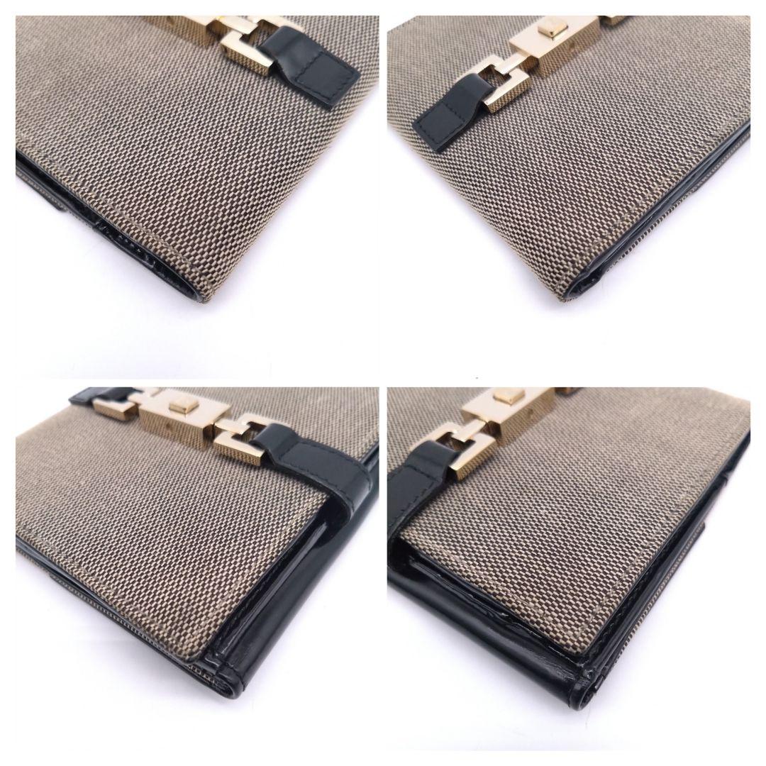 【美品】GUCCI 二つ折り財布 希少 金具 コンパクト 035・1323