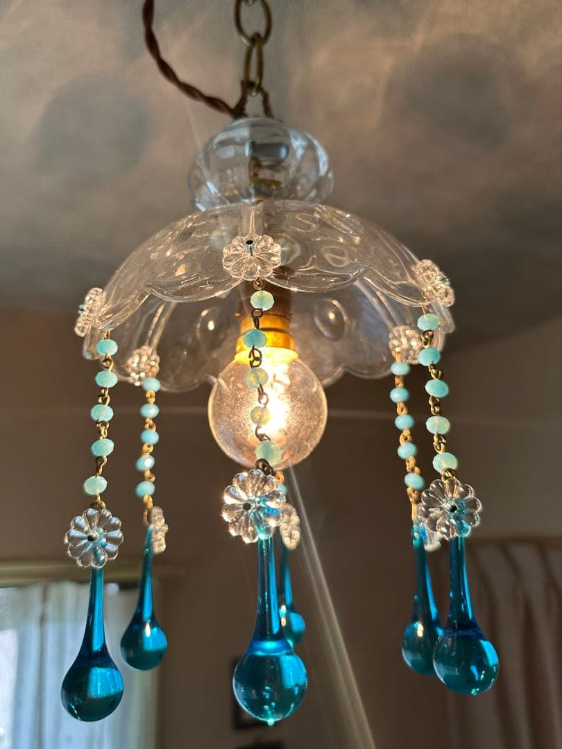 20年代 フランス アンティーク ブルームラーノガラスの巨大なミニシャンデリア＊