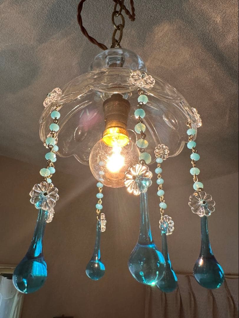 20年代 フランス アンティーク ブルームラーノガラスの巨大なミニシャンデリア＊