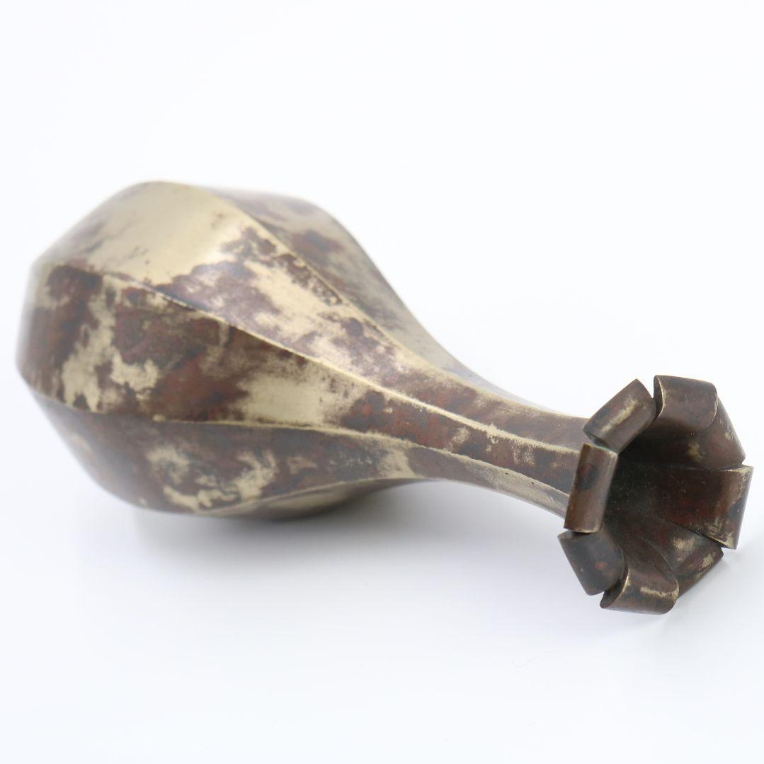 大國壽朗造 寿朗 白銅一輪挿 花瓶 花器 花入　OW86　SS1