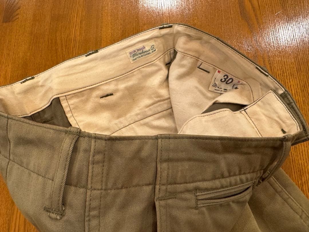 WARE HOUSE 1082 グリーン チノパン　W30