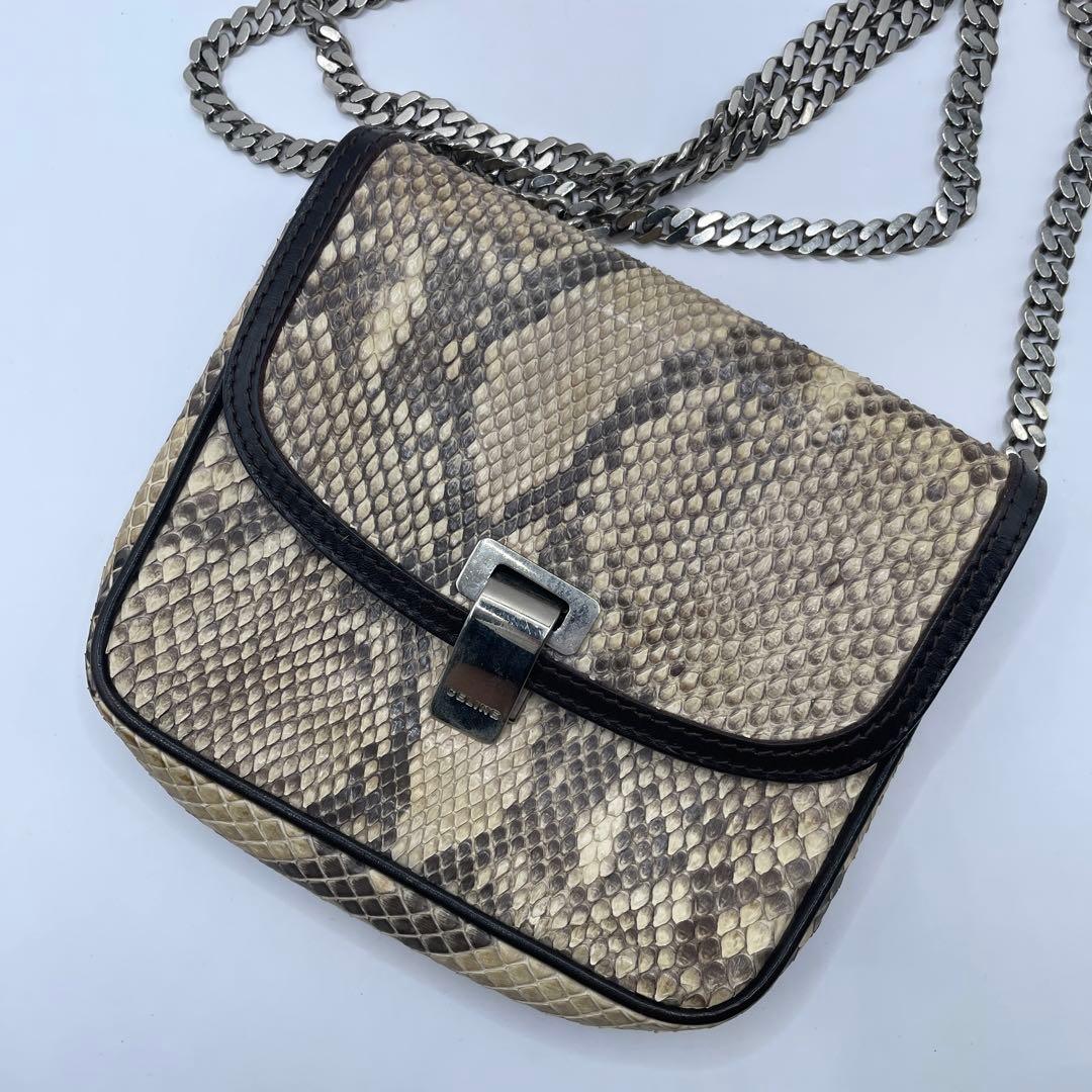 特価✨ CELINE セリーヌ リアルパイソン チェーン ショルダーバッグ