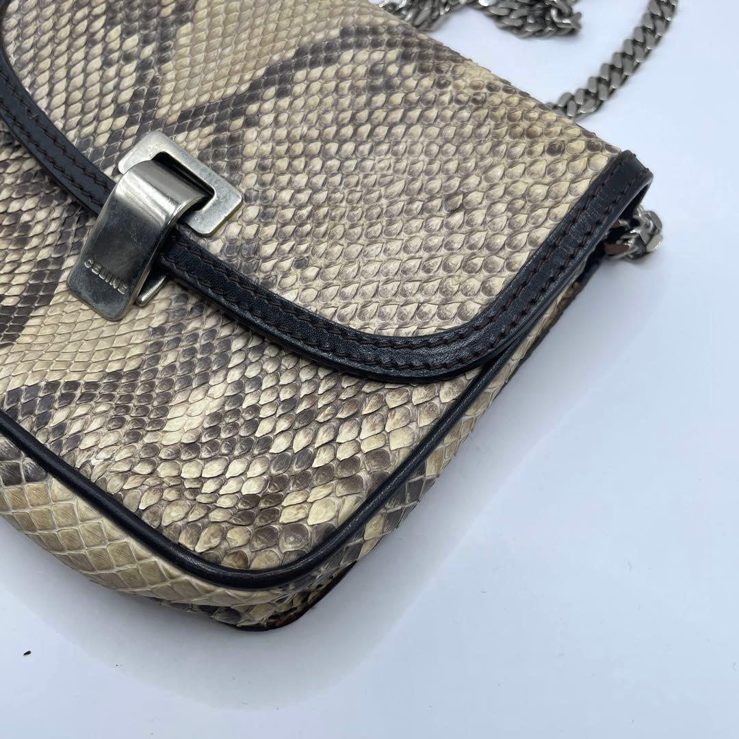 特価✨ CELINE セリーヌ リアルパイソン チェーン ショルダーバッグ