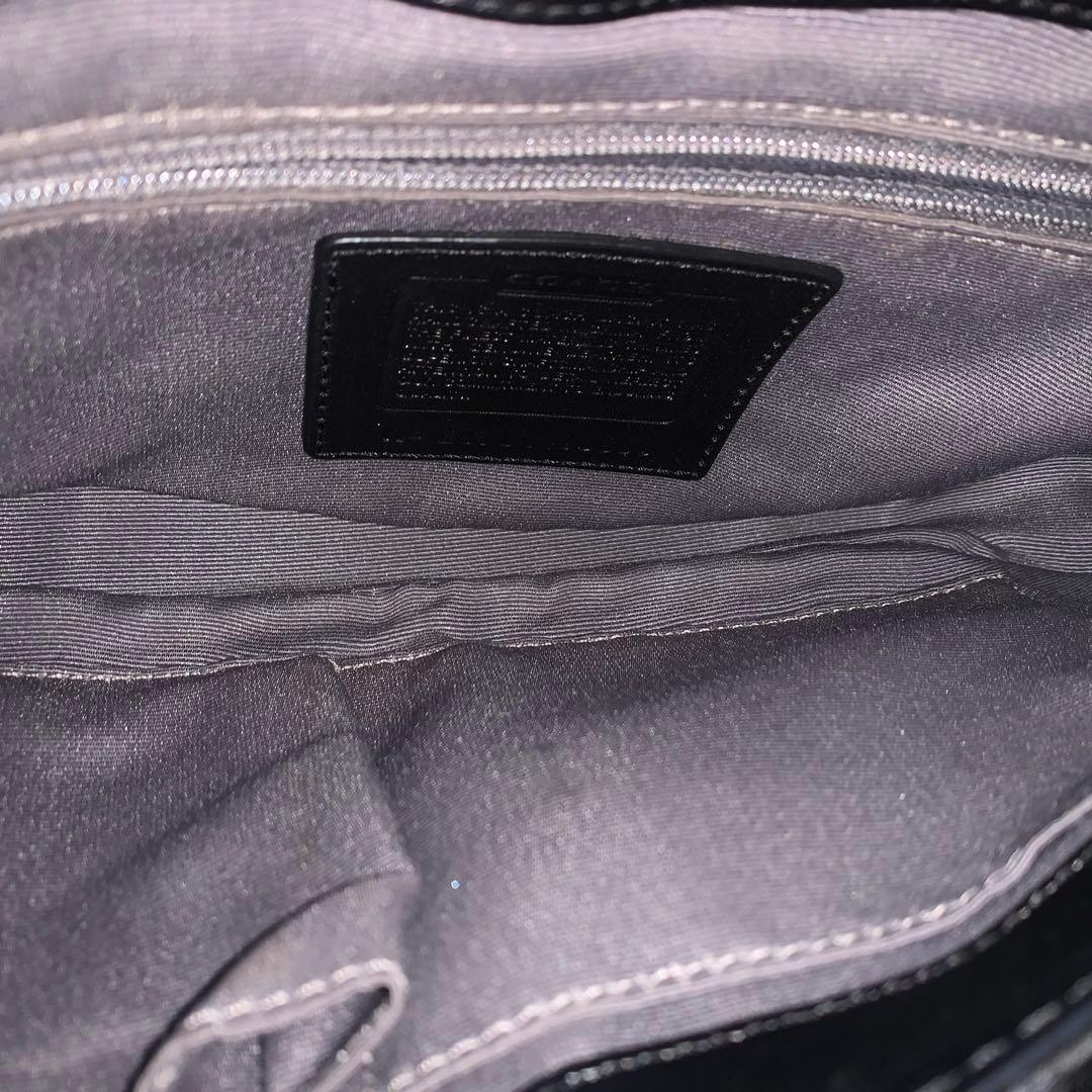 【美品】COACH コーチ　ターンロック　ワンショルダー　キャンパス　レザー　黒