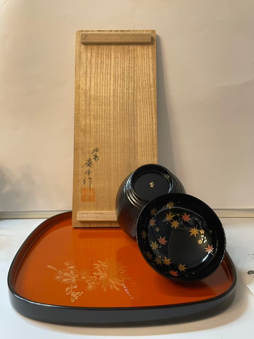 漆器 吸い物椀 5客 専用木箱付き