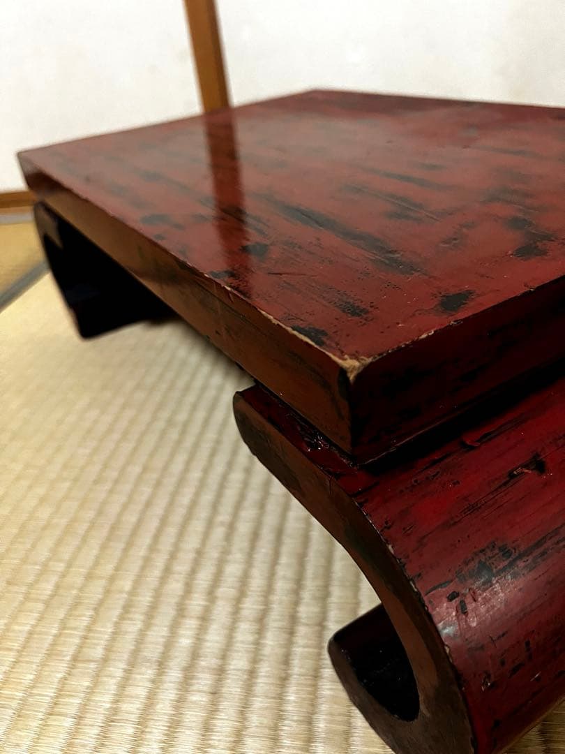 時代 根来 象嵌 螺鈿 巻き花台 香台 盆栽台 特価