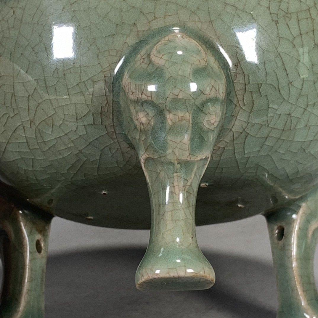 中国 汝窯 青磁 香炉 陶器 陶芸 香道具 仏具 官窯 青釉