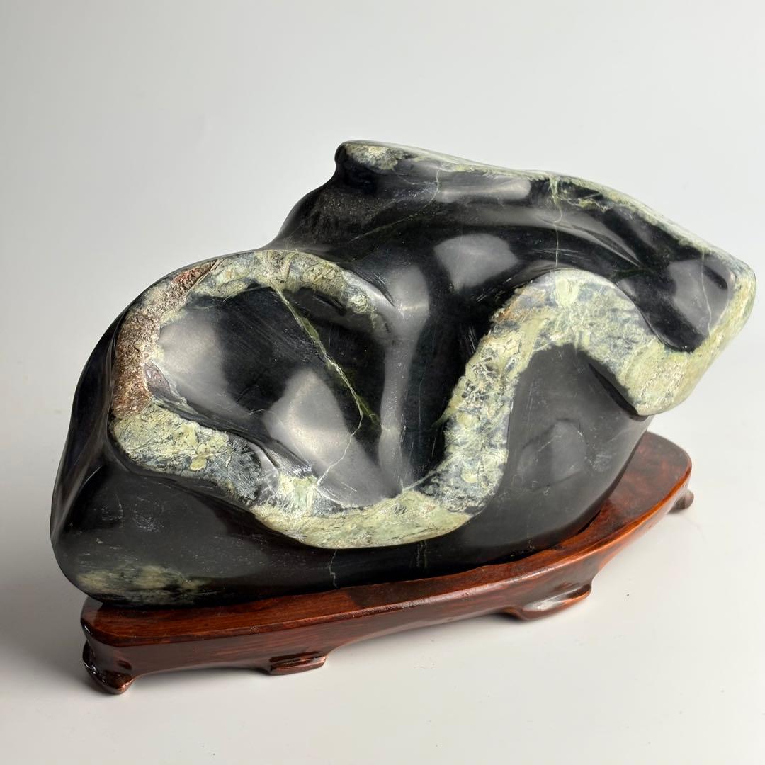 古美術 白蛇石 飾石 天然石 水石 盆石 鑑賞石 置物