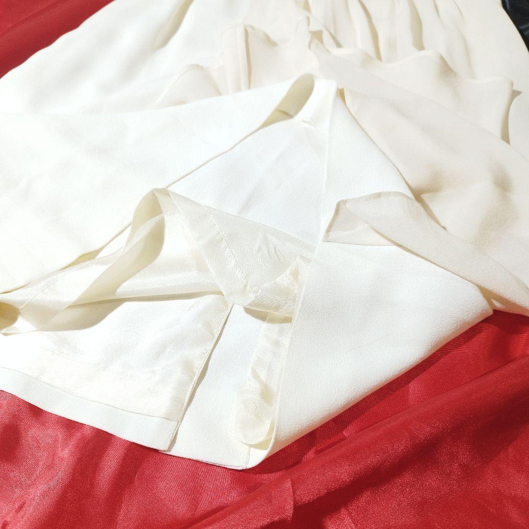 Christian Dior シルク リボン 異素材切替 アイボリー スカート