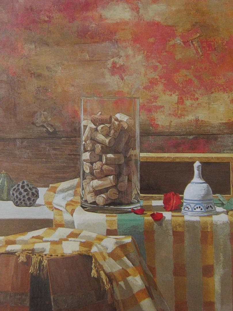 西房浩二、【ローテローゼ】、希少な額装用画集より、新品額装付