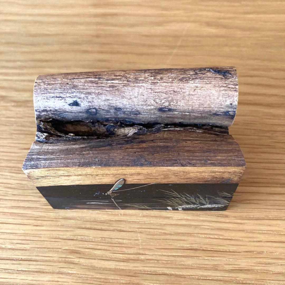 【茶道具】糸トンボ　割香合　喜三誠志　輪島　螺鈿