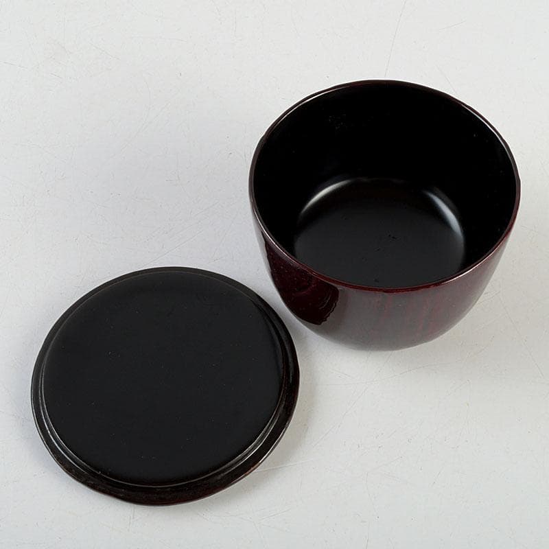 茶道具　塗師　前田松斎作　黒漆　茶器　共箱　V　9318