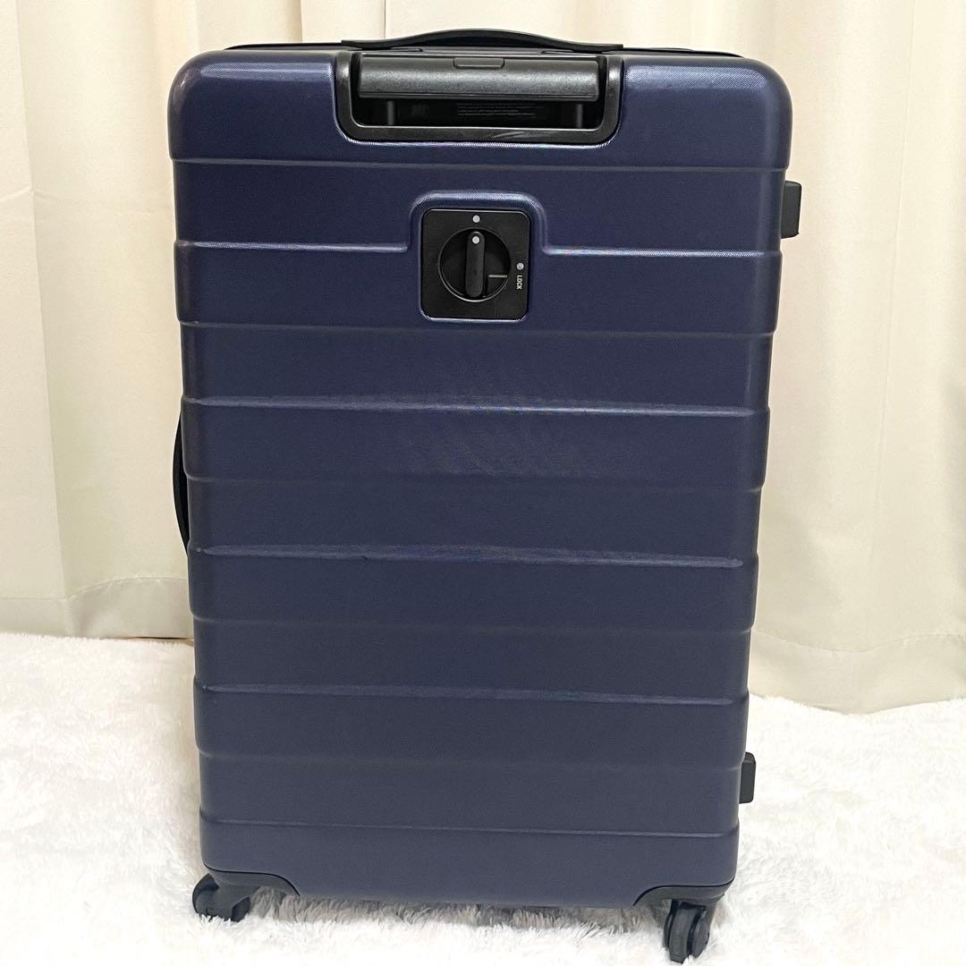 【美品】無印良品 キャリーケース 85L 4輪 ネイビー ストッパー付き 廃盤