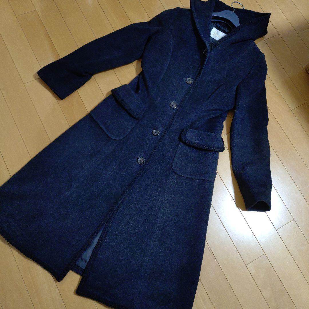 Harrods　ハロッズ　ロングコート　アンゴラ　シルク　ウール　カシミヤ