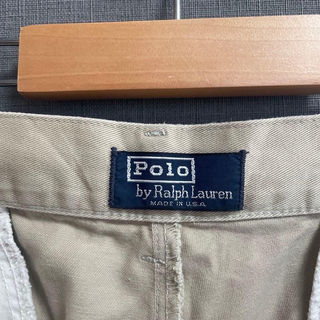 【USA製】Polo RalphLauren ポロチノ　2タックワイドチノパンツ
