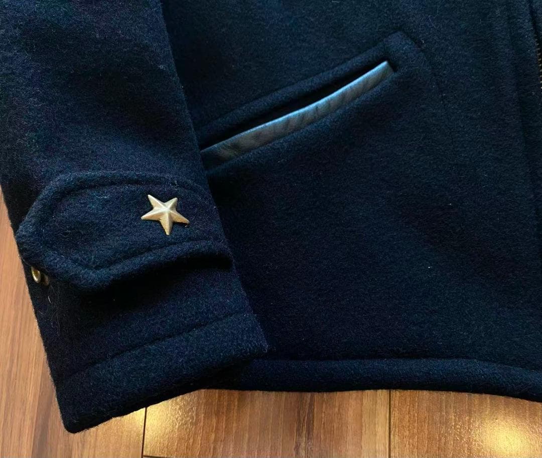 美品USA製Schottウールジャケット・36・ワンスター・ブラック・ジップ