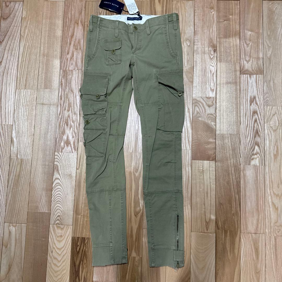 希少 RALPH LAURENカーゴパンツ カーキ ストレッチ　スキニー