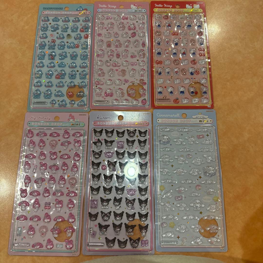 サンリオ ボンボンドロップシール ミニ 6種　まとめ売り　正規品　6個セット