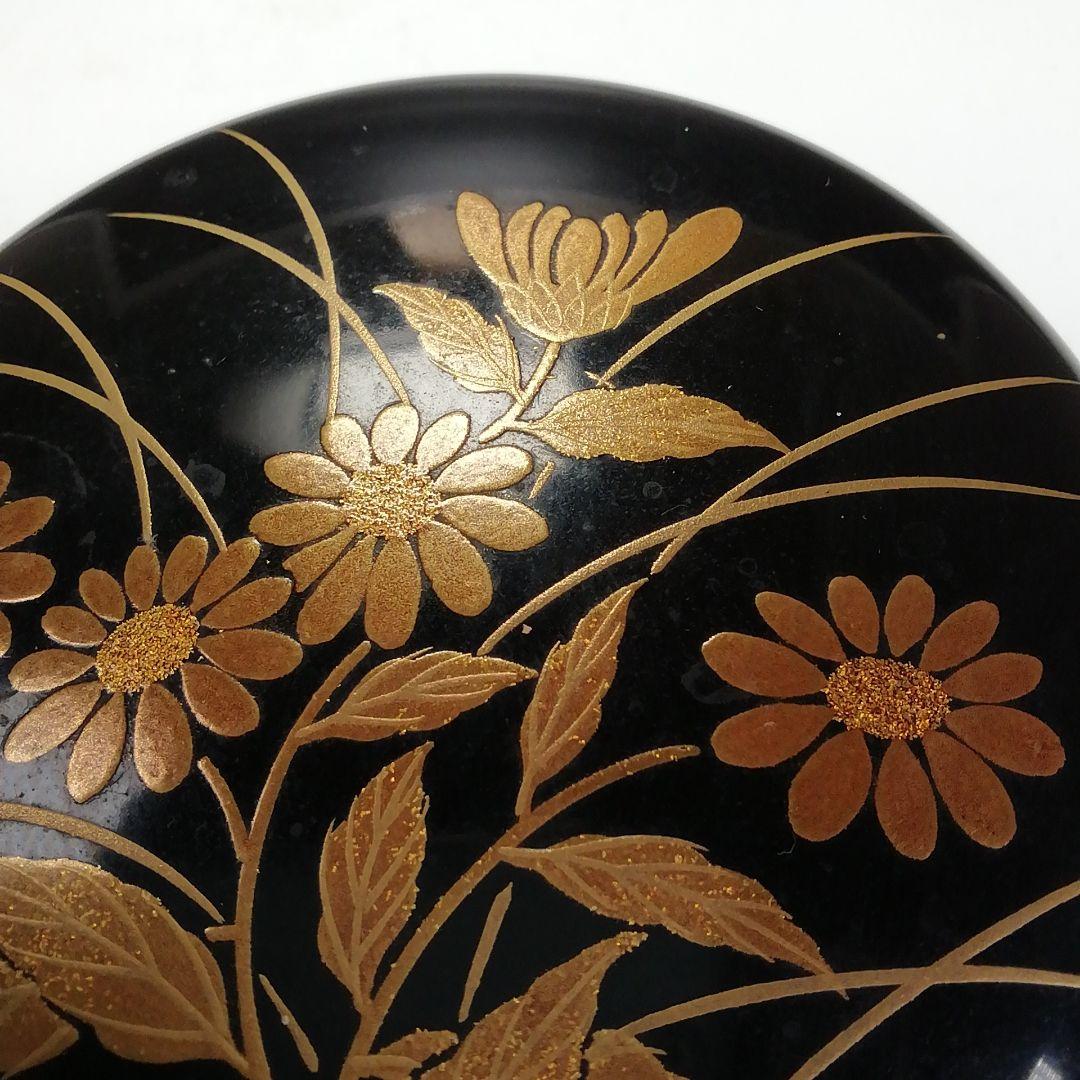 Ｓ５９４　棗　『秋草蒔絵』『稲井玉甫作』『表千家　堀之内宗完　極箱』　共箱