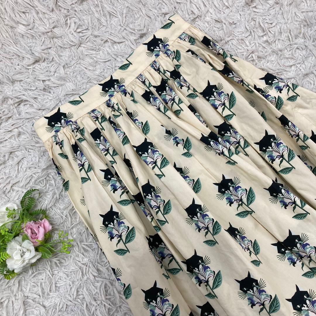 イタリア製 miu miu ミュウミュウ プラダジャパン 猫デザインスカート