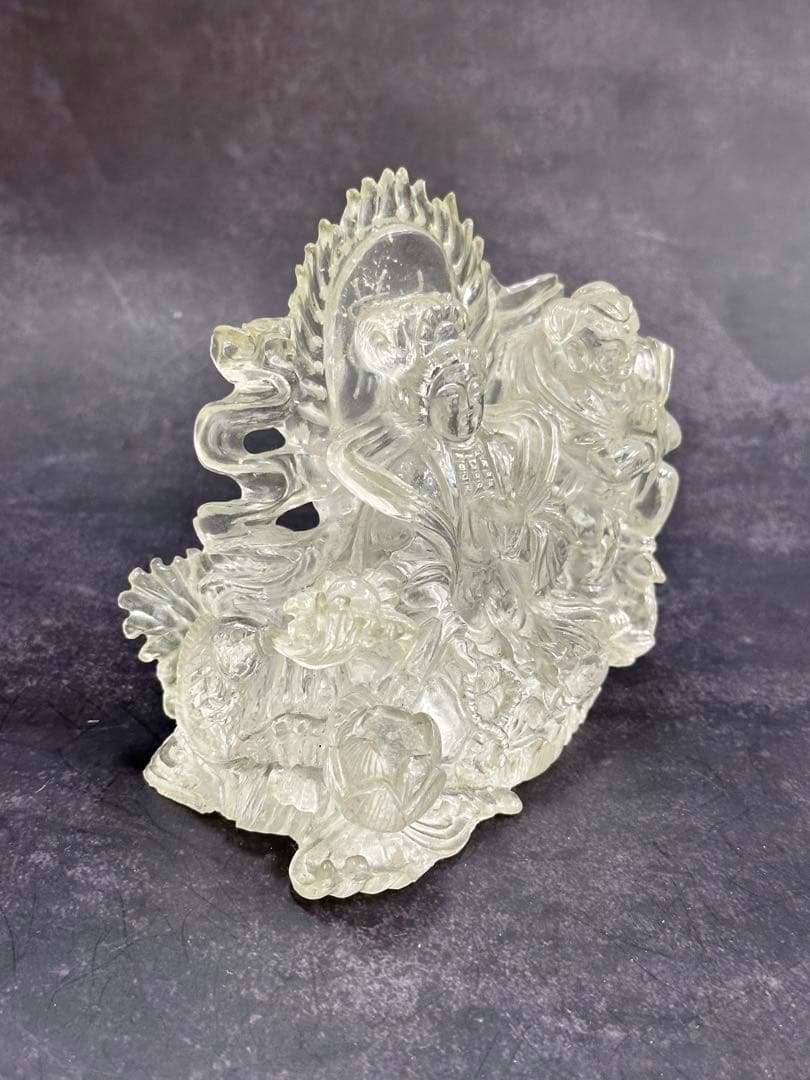 【⭐️稀少❣️開運⭐️】水晶　彫刻　仏像 羽衣 天女　クリスタル　⭐️貴重⭐️