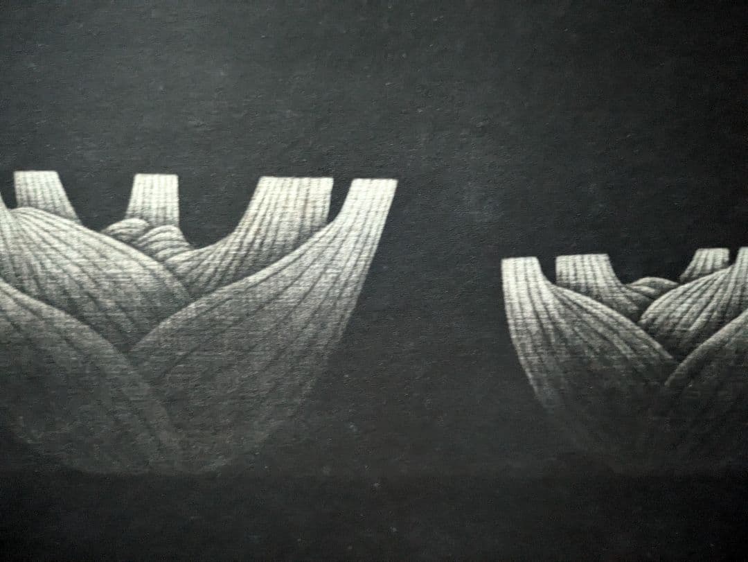 格安h浜口陽三の腐蝕銅版画　“黒”が織りなす静謐な銅版画「フェンネル」美品