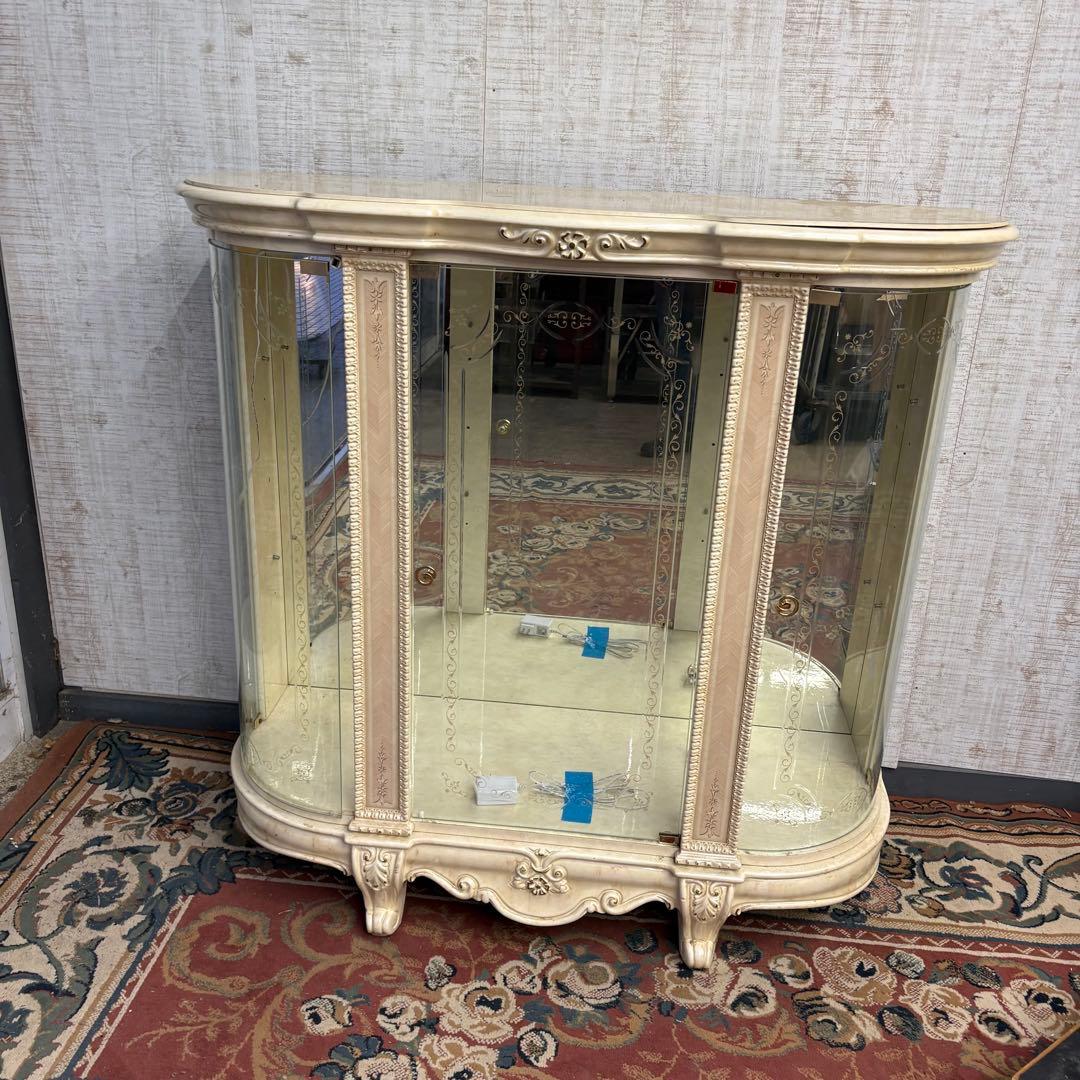 ロココ アンティーク ガラスショーケース コレクションケース 飾り棚 棚板2枚