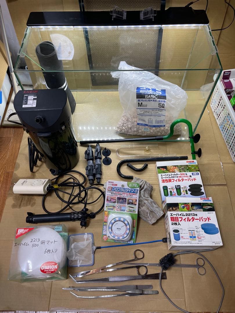 ガラス水槽セット 60cm 外部フィルター LEDライトその他