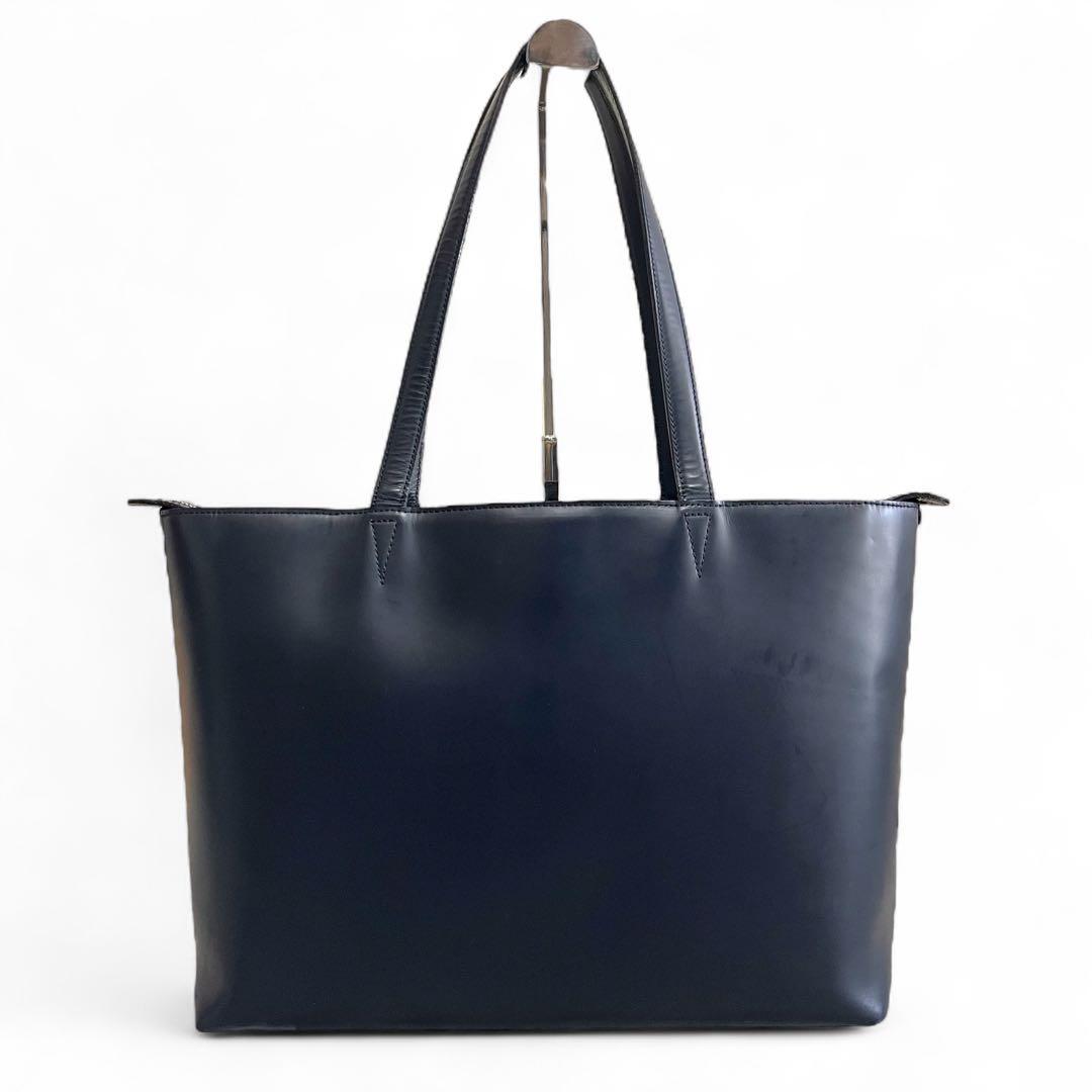 エルゴポック トートバッグ ミッドナイトブルー レザー 肩掛け A4 ビジネス