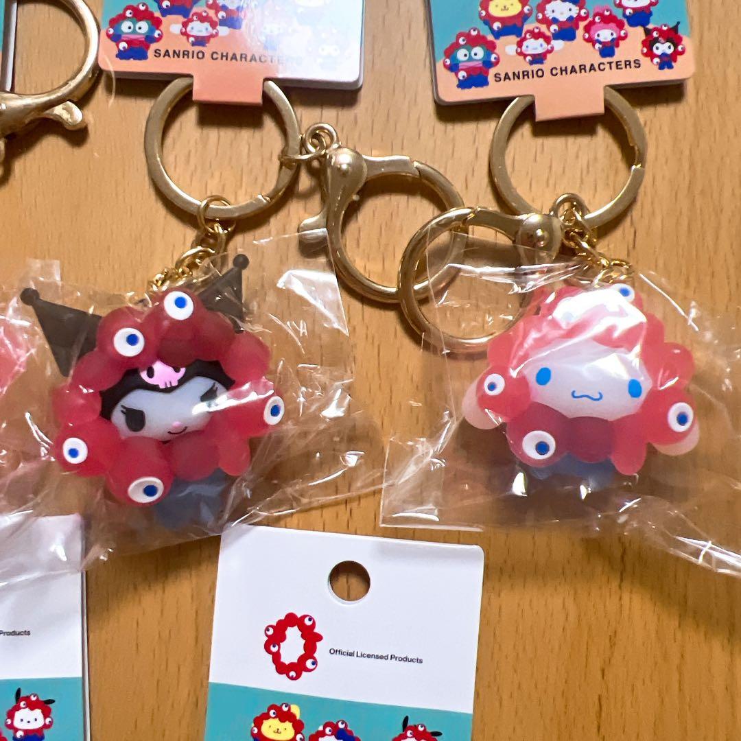ミャクミャク サンリオ なりきり立体キーホルダークリア　コンプリート　７種セット